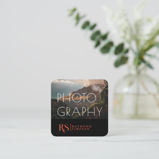 モダンプロフェッショナル2写真モノグラム写真 スクエア名刺 (スタンド正面)