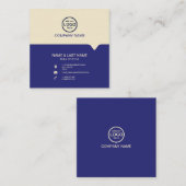 モダンプロフェッショナル2色でロゴを追加 スクエア名刺 (正面/裏面)