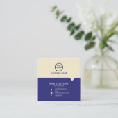 モダンプロフェッショナル2色でロゴを追加 スクエア名刺 (スタンド正面)