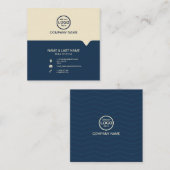 モダンプロフェッショナル2色でロゴを追加 スクエア名刺 (正面/裏面)