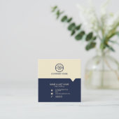 モダンプロフェッショナル2色でロゴを追加 スクエア名刺 (スタンド正面)