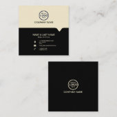 モダンプロフェッショナル2色でロゴを追加 スクエア名刺 (正面/裏面)