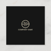 モダンプロフェッショナル2色でロゴを追加 スクエア名刺 (裏面)