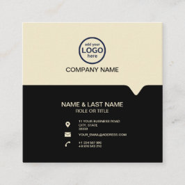 モダンプロフェッショナル2色でロゴを追加 スクエア名刺