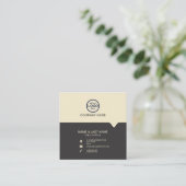 モダンプロフェッショナル2色でロゴを追加 スクエア名刺 (スタンド正面)