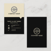 モダンプロフェッショナル2色でロゴを追加 名刺 (正面/裏面)
