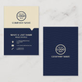 モダンプロフェッショナル2色でロゴを追加 名刺 (正面/裏面)