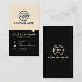 モダンプロフェッショナル2色でロゴを追加 名刺 (正面/裏面)