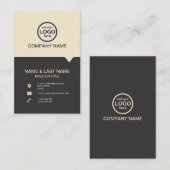 モダンプロフェッショナル2色でロゴを追加 名刺 (正面/裏面)