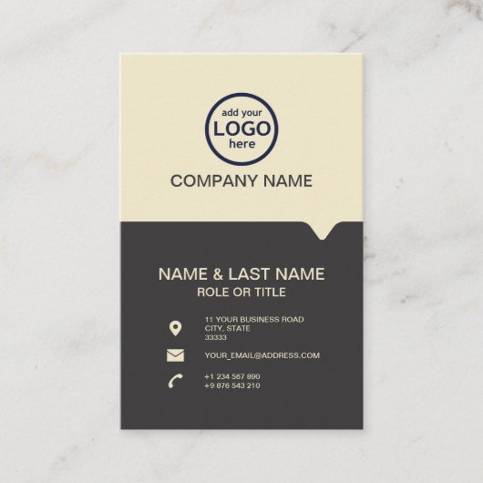 モダンプロフェッショナル2色でロゴを追加 名刺 (正面)