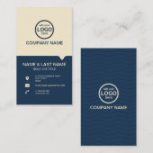 モダンプロフェッショナル2色でロゴを追加 名刺 (正面/裏面)