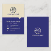 モダンプロフェッショナル2色でロゴを追加 名刺 (正面/裏面)