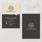 モダンプロフェッショナル2色でロゴを追加 名刺 (正面/裏面)