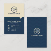 モダンプロフェッショナル2色でロゴを追加 名刺 (正面/裏面)