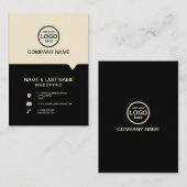モダンプロフェッショナル2色でロゴを追加 名刺 (正面/裏面)