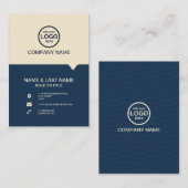 モダンプロフェッショナル2色でロゴを追加 名刺 (正面/裏面)