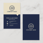 モダンプロフェッショナル2色でロゴを追加 名刺 (正面/裏面)