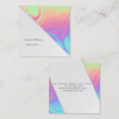 モダンプロフェッショナル、ストライプホログラフィグラデーションック スクエア名刺 (正面/裏面)
