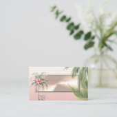 モダンプロフェッショナル ヤシの葉 葉 花 名刺 (スタンド正面)