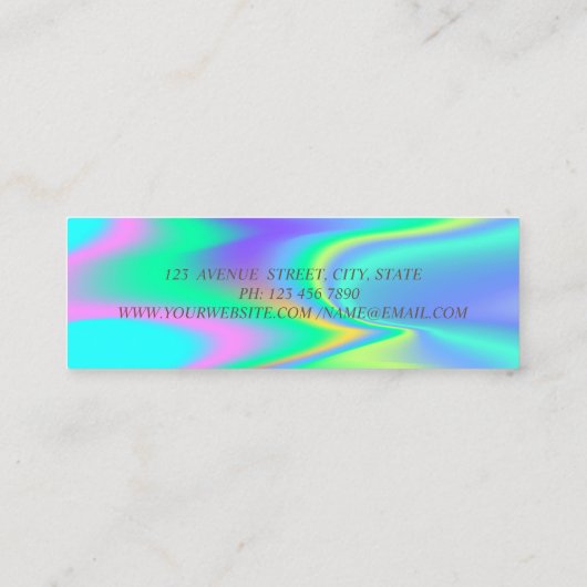 モダンプロフェッショナル,ロータス,ホログラフィック スキニー名刺 (裏面)