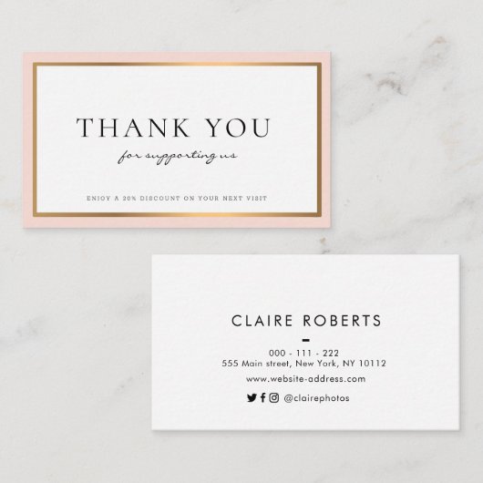 モダンプロフェッショナル|感謝していサポート 名刺 (正面/裏面)