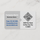モダンプロフェッショナル(QR)ミニマル金属グレー 名刺 (裏面)