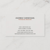 モダンプロフェッショナルBricklayer Builder 名刺 (裏面)