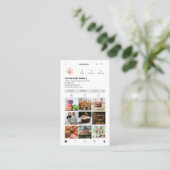 モダンプロフェッショナルInstagram写真QRコードベーカリー 名刺 (スタンド正面)