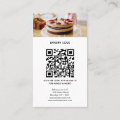 モダンプロフェッショナルInstagram写真QRコードベーカリー 名刺 (裏面)