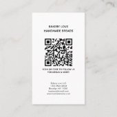 モダンプロフェッショナルInstagram写真QRコードベーカリー 名刺 (裏面)