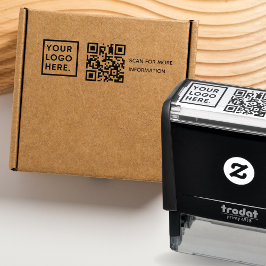 モダンプロフェッショナルQRコードカスタムビジネスロゴ セルフインキングスタンプ