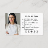 モダンプロフェッショナルQRコード写真あなたのロゴ 名刺 (裏面)
