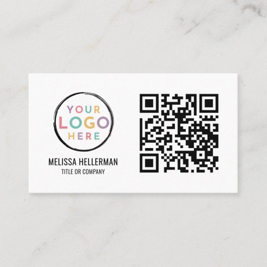 モダンプロフェッショナルQRコード写真あなたのロゴ 名刺 (正面)
