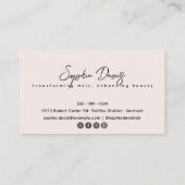 モダンヘアスタイリストのホログラフはさみロゴスクリプト 名刺 (裏面)