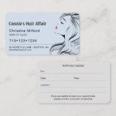 モダンヘアスタイリストアポイントメント青 名刺 (正面/裏面)