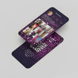 モダンヘアスタイリストインスタグラムグリッターピンク 名刺