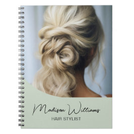 モダンヘアスタイリストサロンカスタムフォトセージグリーン ノートブック