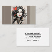 モダンヘアスタイリストシック美しいサロン化粧品 名刺 (正面/裏面)