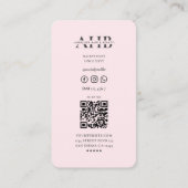 モダンヘアスタイリストヘアモノグラムピンク 名刺 (裏面)