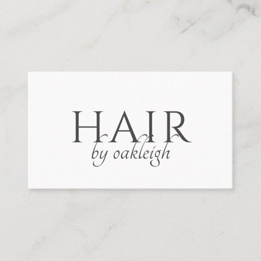 モダンヘアスタイリストミニマルタイポグラフィ 名刺 (正面)