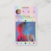 モダンヘアスタイリスト毛ホログラフィックインスタグラムIG 名刺 (正面)