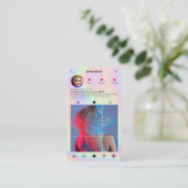 モダンヘアスタイリスト毛ホログラフィックインスタグラムIG 名刺 (スタンド正面)