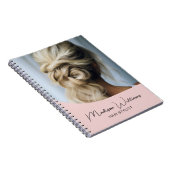 モダンヘアスタイリスト サロン カスタムフォト スクリプト ピンク ノートブック (右側)