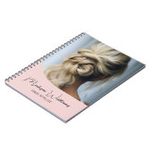 モダンヘアスタイリスト サロン カスタムフォト スクリプト ピンク ノートブック (左側)