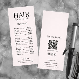 モダンヘアスタイリスト ピンクブラッシュ価格表 ラックカード