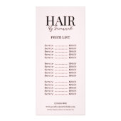 モダンヘアスタイリスト ピンクブラッシュ価格表 ラックカード (正面)