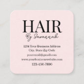 モダンヘアスタイリスト ピンクブロッシュQRコード スクエア名刺 (正面)