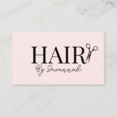 モダンヘアスタイリスト ピンクブロッシュQRコード 名刺 (正面)