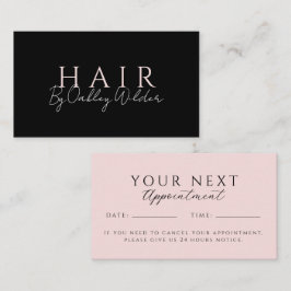 モダンヘアスタイリスト ブラックピンクの予約カード ロイヤリティカード