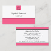 モダンヘアス名門私立校風のタイストピンク黒髪サロン 名刺 (正面/裏面)